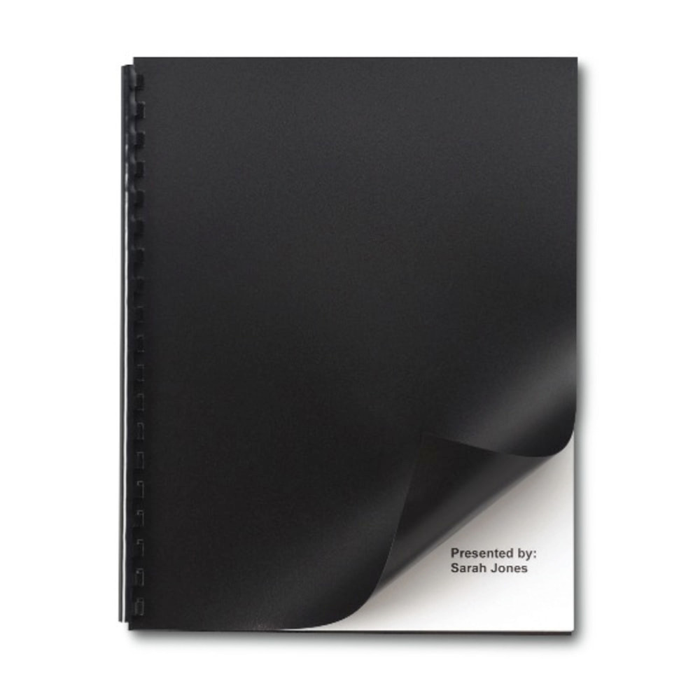 ACCO BRANDS USA, LLC GOJ521502WUOM GBC IMPACT Solid Plastic Binding Covers, 8 1/2in x 11in, Black, Pack Of 50