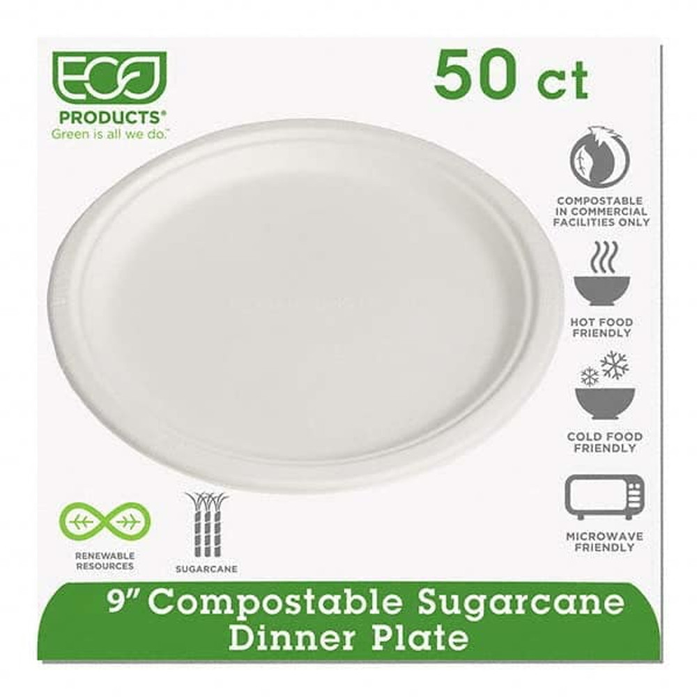 ECO PRODUCTS ECOEPP013PK Plate: Natural White, 50 Per Pack