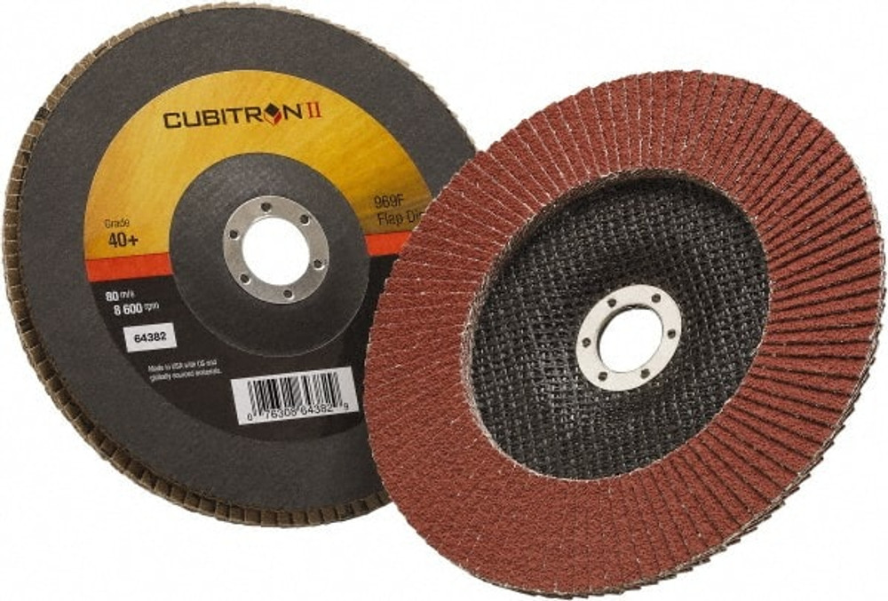 3M Flap Disc: 7/8" Hole, 40 Grit, Ceramic, Type 27 7100104923