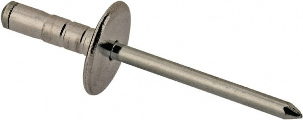 RivetKing. ABS63-67LRTP250 Blind Rivet: Large Flange Head, Aluminum Body, Steel Mandrel