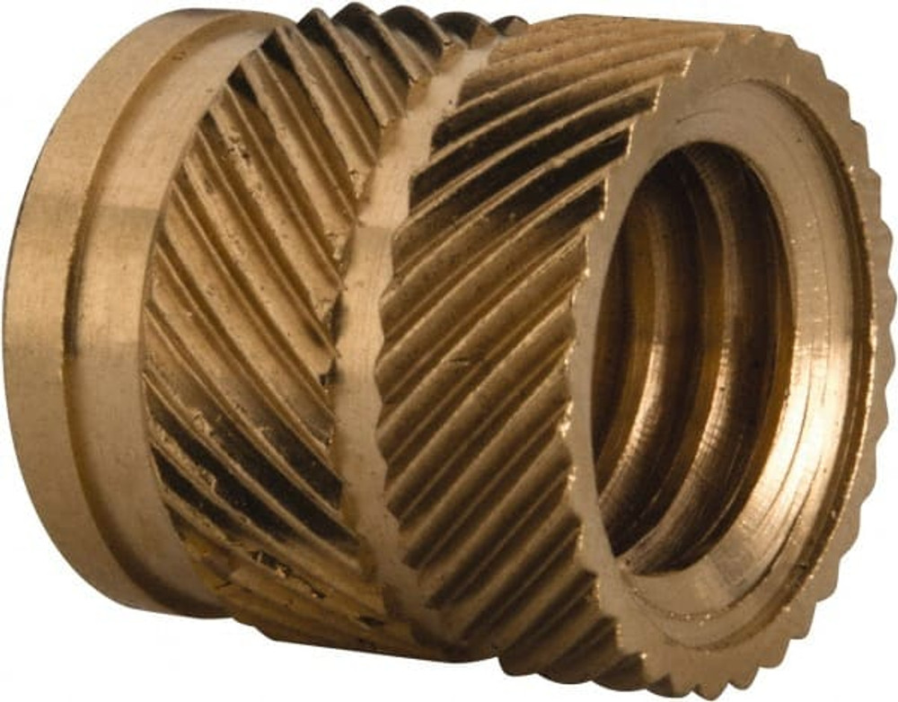 E-Z LOK HI-316-WH 3/8 16 UNC, 0.494" Diam, Brass Unheaded Heat Installed Threaded Insert