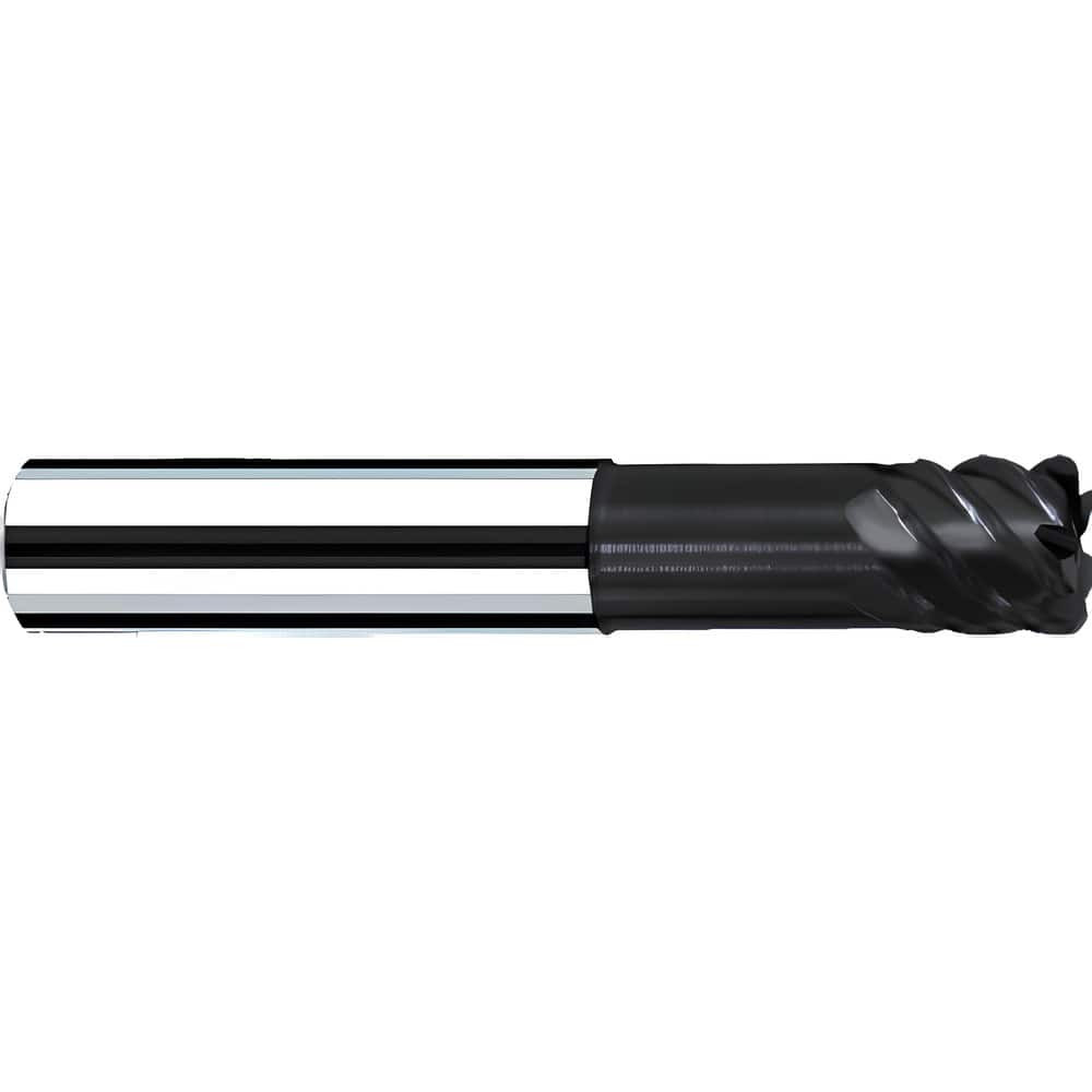 Fraisa B15650256 Corner Radius End Mill: 3/16" Dia, 3/16" LOC, 45 deg Helix, C Coated, Corner Radius End, Centercutting Series G Speed