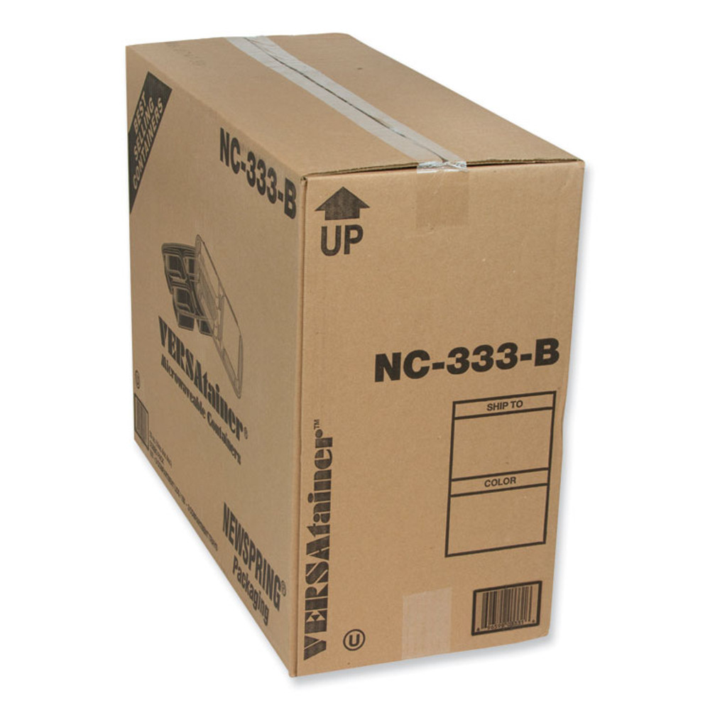 PACTIV EVERGREEN CORPORATION NC333B Newspring DELItainer Microwavable Container, 32 oz, 7.5 x 9.87 x 1.75, Black/Clear, Plastic, 150/Carton