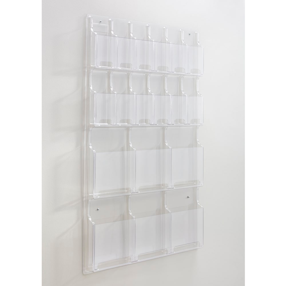 SAFCO PRODUCTS CO United Stationers 5600CL Clear Literature Rack, Combination, 6 Magazine Pockets, 12 Pamphlet Pockets