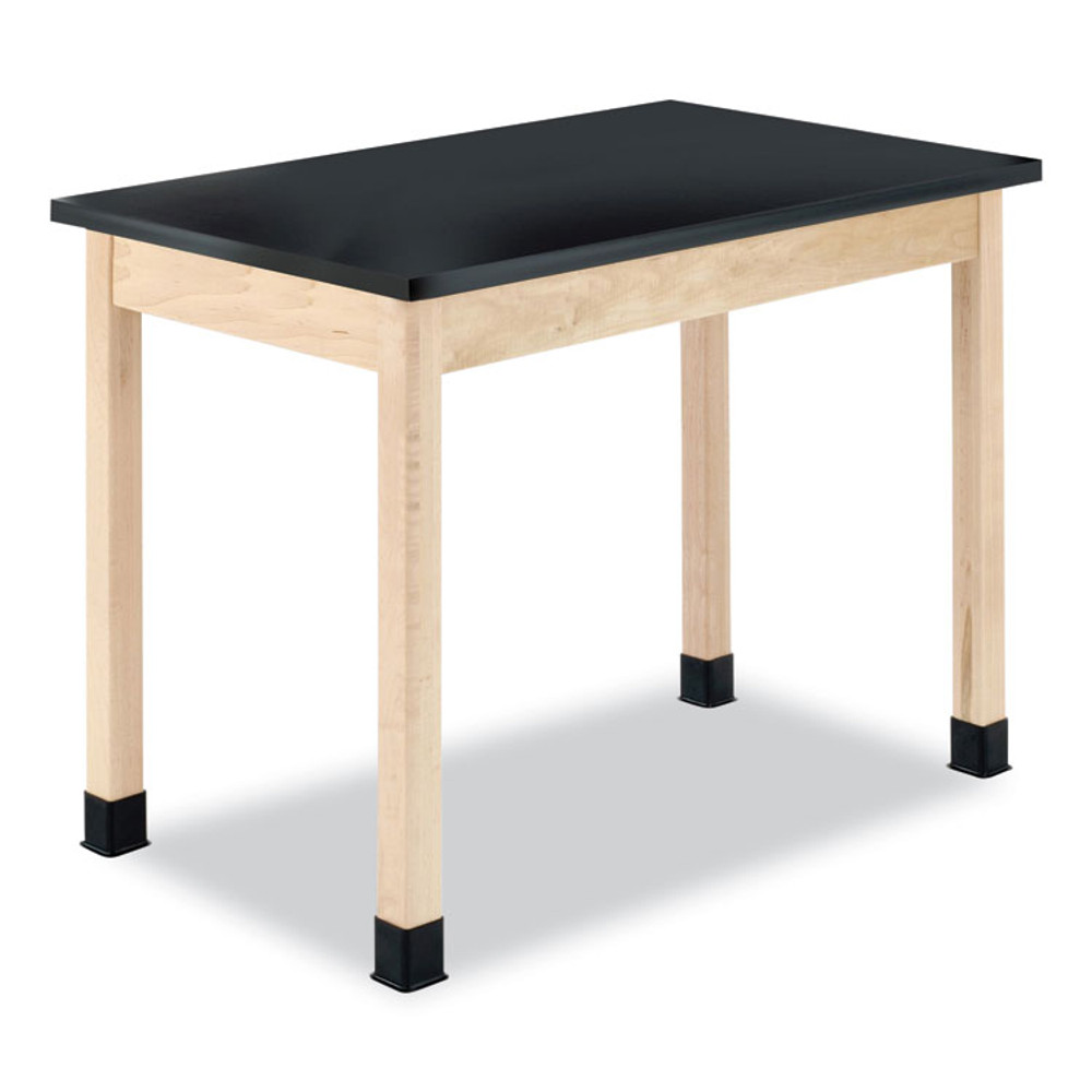 DIVERSIFIED WOODCRAFTS, INC. Spaces™ P7602BM36N Classroom Science Table, 60w x 24d x 36h, Black ChemGuard High Pressure Laminate (HPL) Top, Maple Base