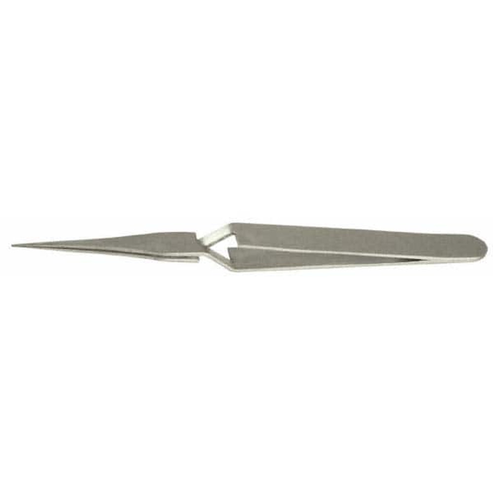 Value Collection 10472-SS Reverse Action Tweezer: N2, Flat & Narrow Tip, 4-3/4" OAL