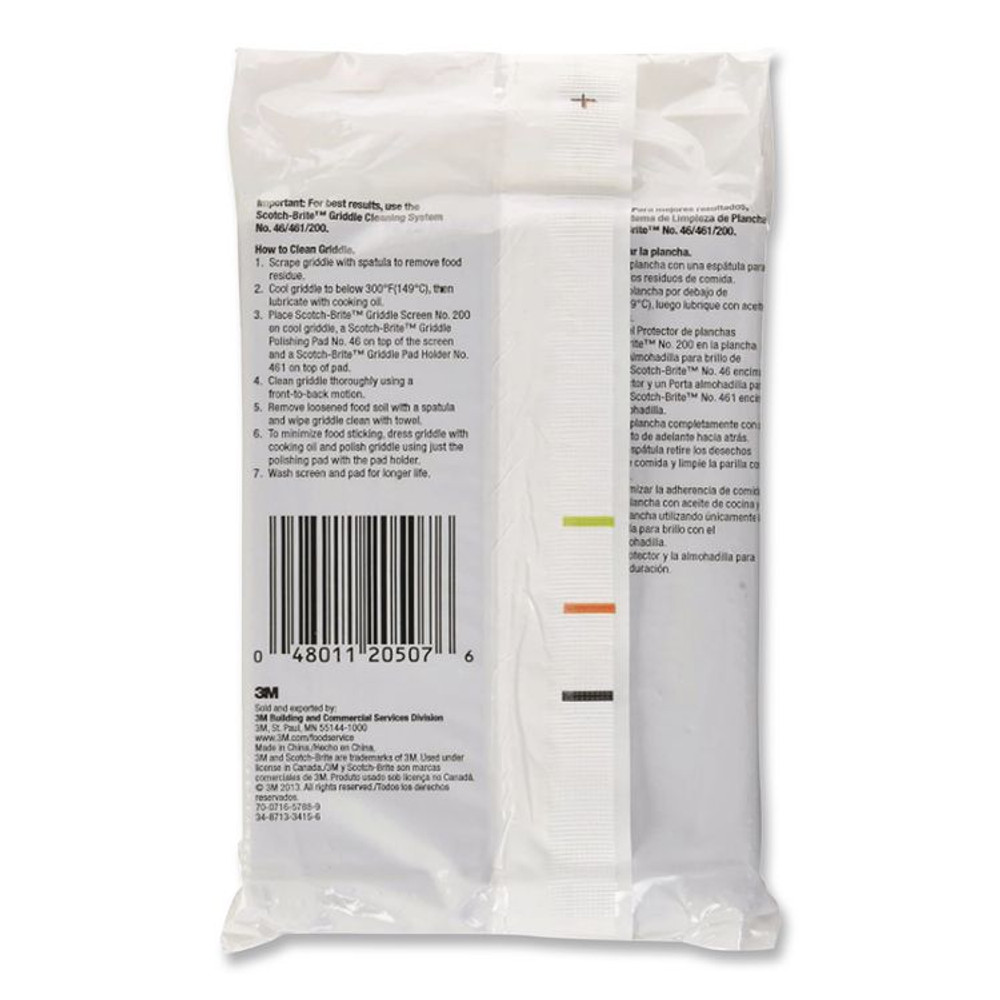 3M/COMMERCIAL TAPE DIV. Scotch-Brite™ PROFESSIONAL 20507 Griddle Screen 200, 4 x 5.5, Gray, 20/Pack