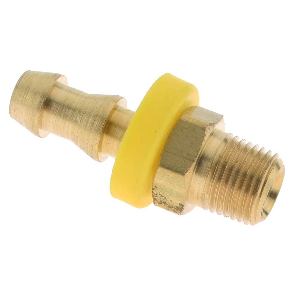 CerroBrass P-301-42 Barbed Push-On Hose Male Connector: 1/8" NPTF, Brass, 1/4" Barb