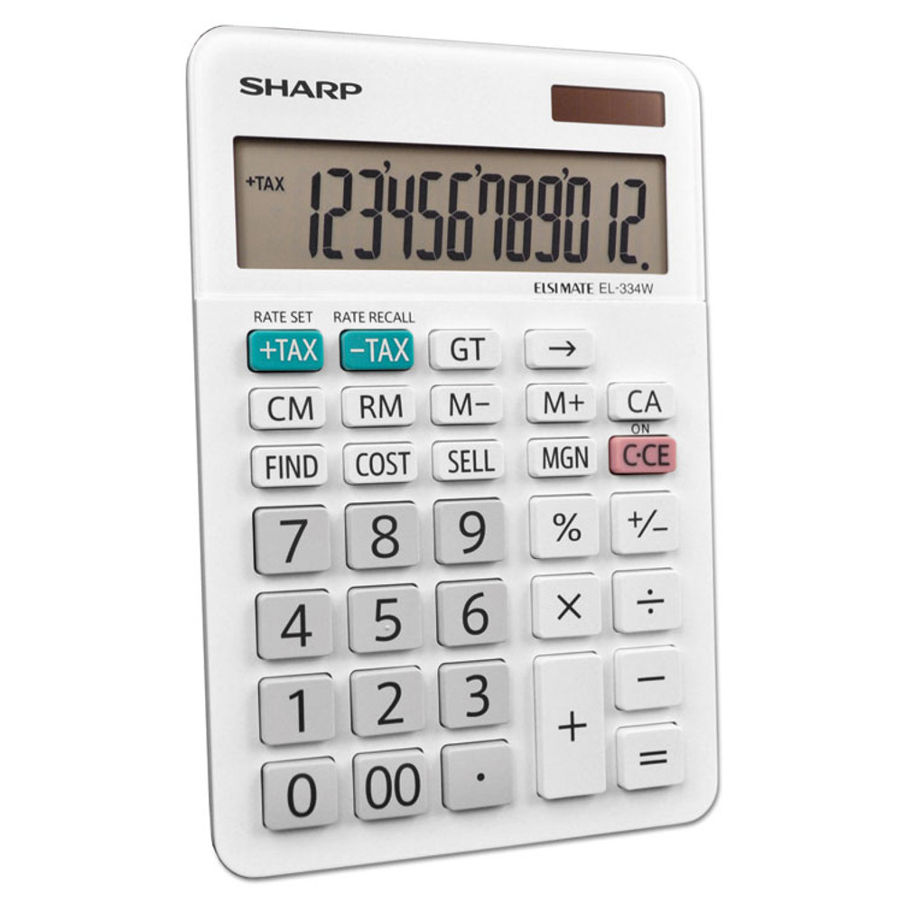 SHARP TONER EL334W EL-334W Large Desktop Calculator, 12-Digit LCD