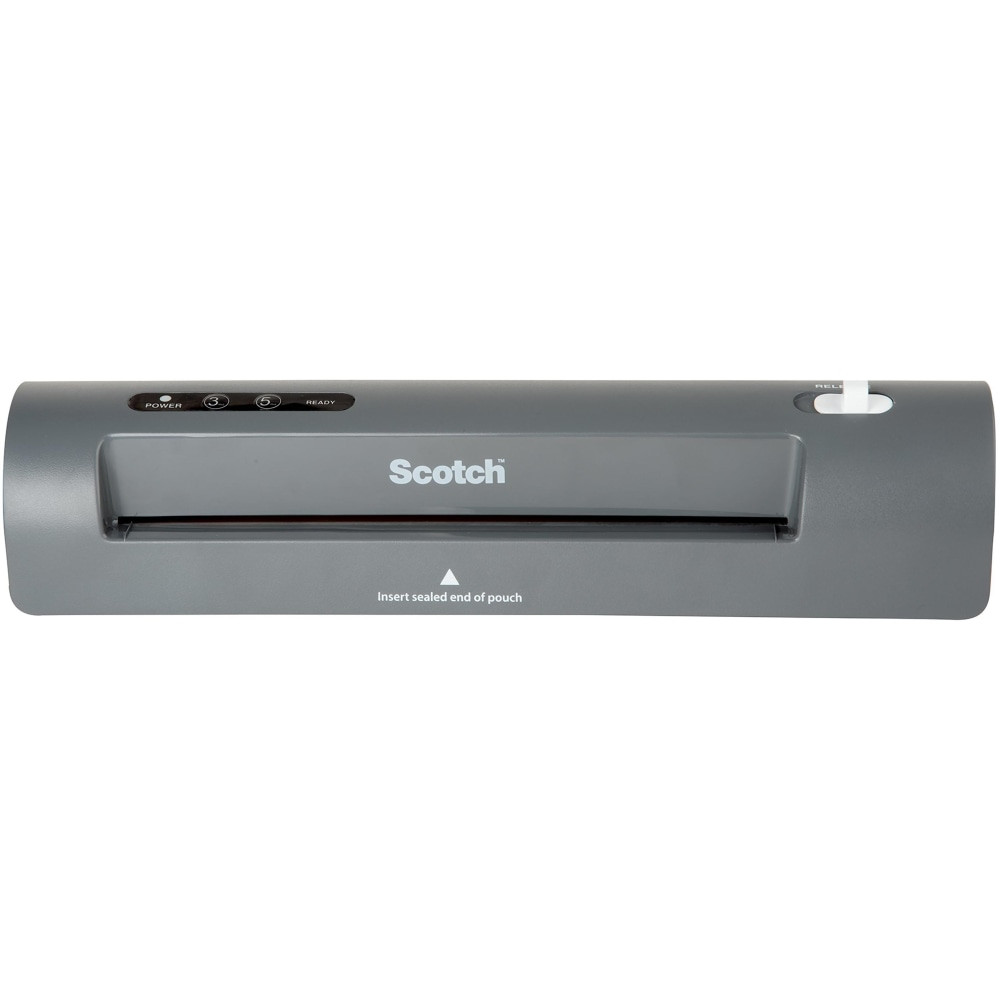 Scotch Thermal Laminator protects documents you handle frequently. This thermal laminator that will laminate items up to 9 in wide. It is a 2 roller system that has two temperature settings. It is photo quality and will laminate up to 5 mil thickness pouches.  Laminates items up to 9 inches wide.  Two roller system with two temperature settings.  Suitable for use with photos.  Will laminate pouches up to 5 mil thick.  This machine is only suitable for use with a grounded 120V outlet, do not use laminator with a voltage or outlet converter.  Remote learning from anywhere is easier with the right essentials.