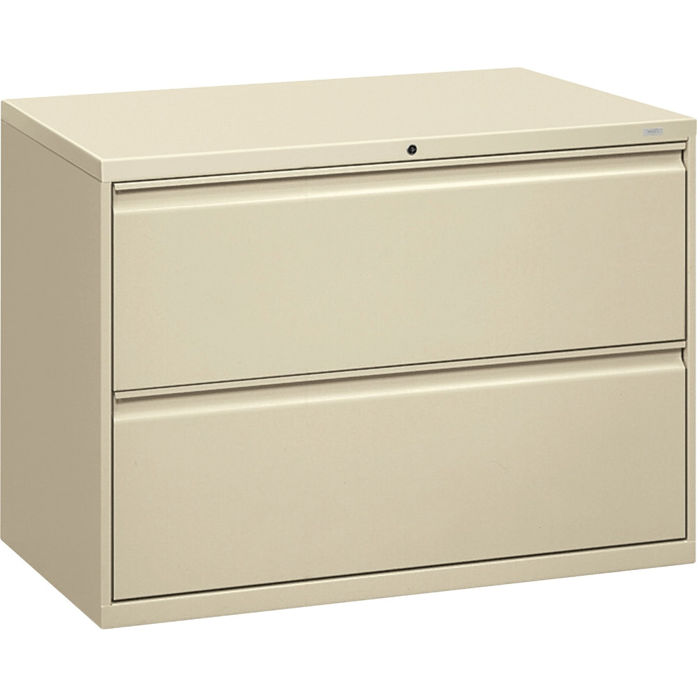 HNI CORPORATION 892LL HON 800 42inW x 19-1/4inD Lateral 2-Drawer File Cabinet With Lock, Putty