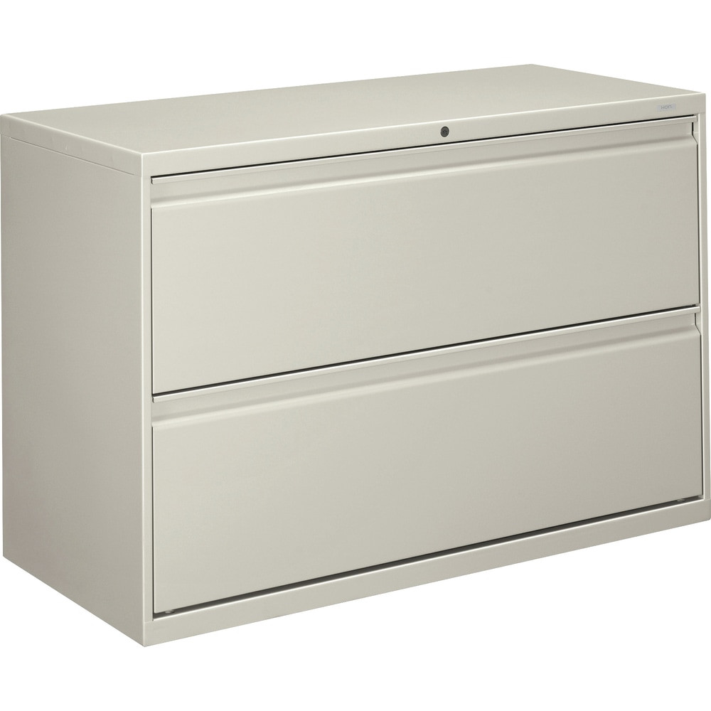 HNI CORPORATION HON 892LQ  800 42inW x 19-1/4inD Lateral 2-Drawer File Cabinet With Lock, Light Gray