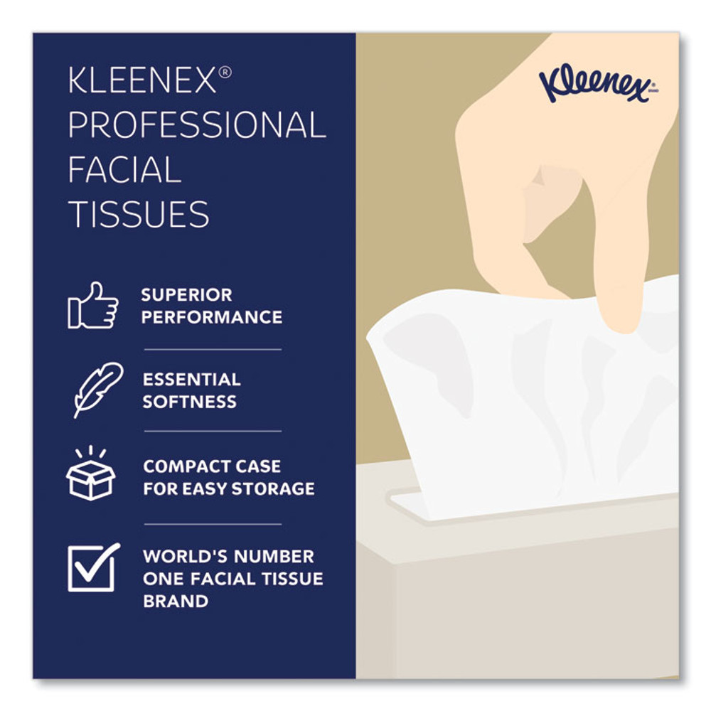 KIMBERLY CLARK Kleenex® 03076 White Facial Tissue for Business, 2-Ply, 125 Sheets/Box, 12 Boxes/Carton