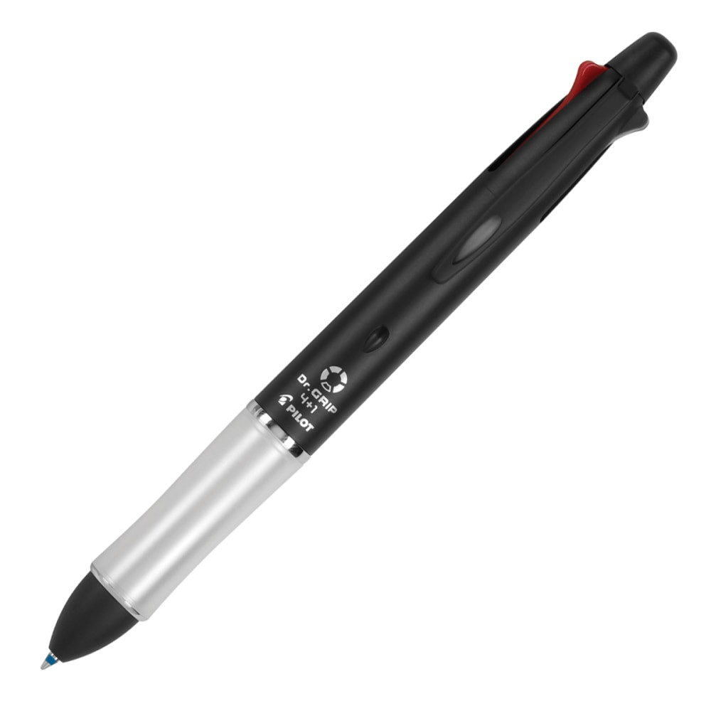 PILOT CORPORATION OF AMERICA 36220 Pilot Dr. Grip 4+1 Multifunction Ballpoint Pen And Pencil, Fine Point, 0.7 mm, Black Barrel, Assorted Color Ink