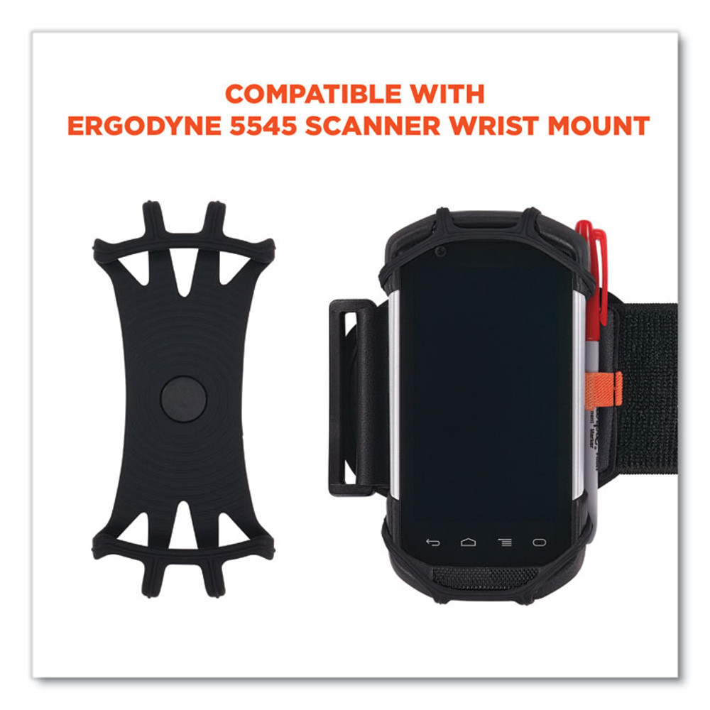 TENACIOUS HOLDINGS, INC. ergodyne® 19147 Squids 5547 Scanner Wrist Mount Holder, 4 x 5 x 0.5, Plastic, Black