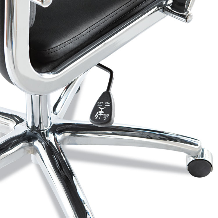 ALERA NR4119 Alera Neratoli High-Back Slim Profile Chair, Faux Leather, 275 lb Cap, 17.32" to 21.25" Seat Height, Black Seat/Back, Chrome