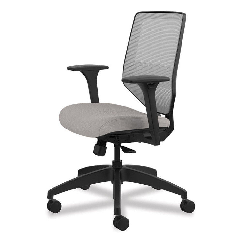 HON COMPANY SVM1ALIFC19T Solve Series Mesh Back Task Chair, Supports Up to 300 lb, 18" to 23" Seat Height, Sterling Seat, Fog Back, Black Base