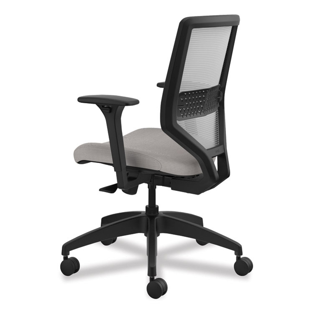 HON COMPANY SVM1ALIFC19T Solve Series Mesh Back Task Chair, Supports Up to 300 lb, 18" to 23" Seat Height, Sterling Seat, Fog Back, Black Base