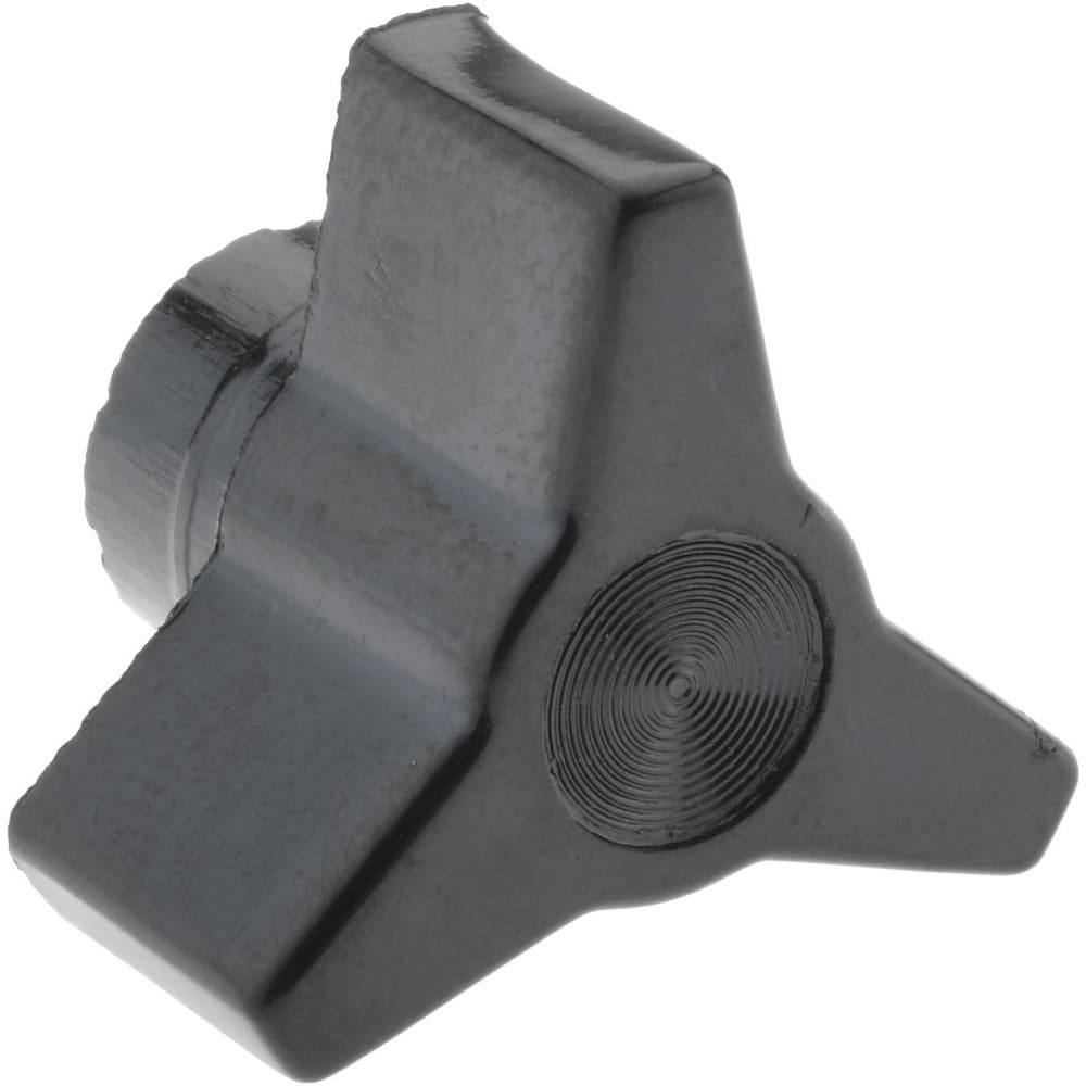 Gibraltar G10-3025AG 1-1/8" Head Diam, 1/4-20 Hole, 3/4" High, Glossy Coated Phenolic 3 Arm Knob