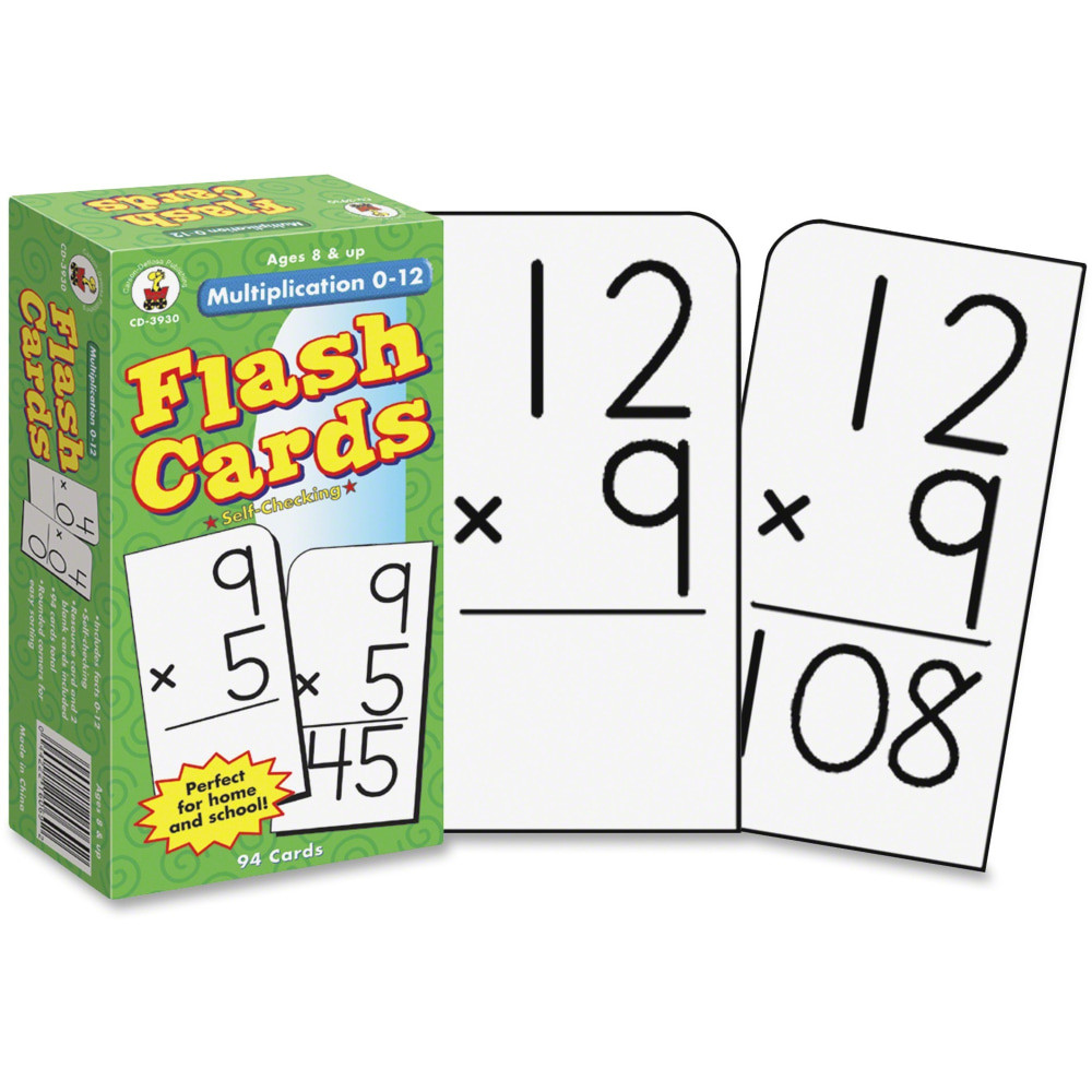 CARSON-DELLOSA PUBLISHING LLC CD3930 Carson-Dellosa Flash Cards - Multiplication 0-12