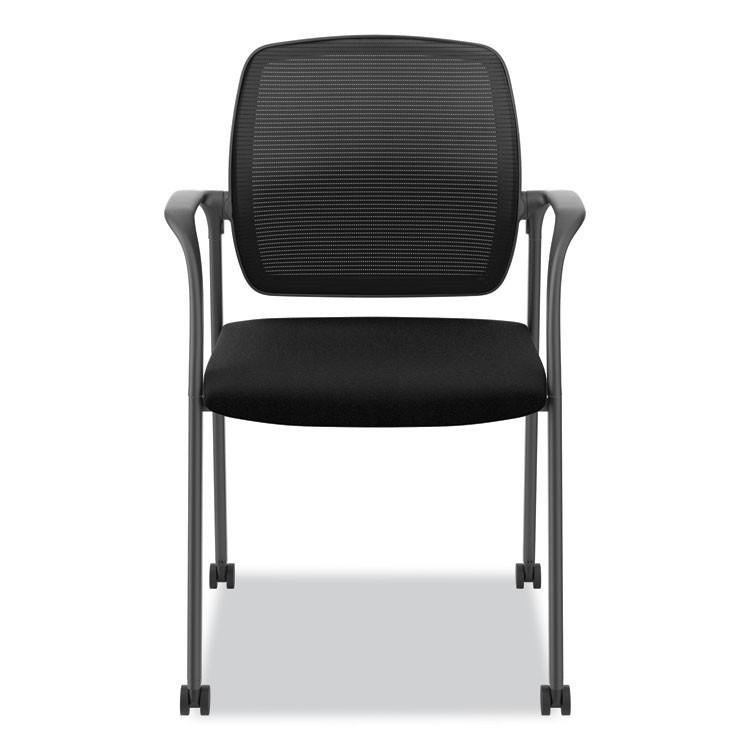 HON COMPANY NR6FMC10P71 Nucleus Series Recharge Guest Chair, Supports Up to 300 lb, 17.62" Seat Height, Black Seat/Back, Black Base