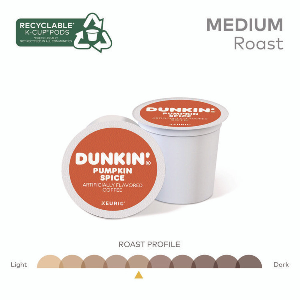 KEURIG DR PEPPER Dunkin'® 7596 K-Cup Pods, Pumpkin Spice, 22/Box