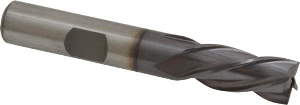 Cleveland C33621 Square End Mill: 3/8" Dia, 3/4" LOC, 4 Flutes, High Speed Steel