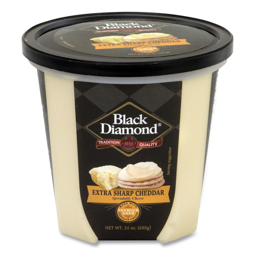 PARMALAT CANADA, INC. Black Diamond® 90200077 Extra Sharp White Cheddar Cheese Spread, 24 oz Tub