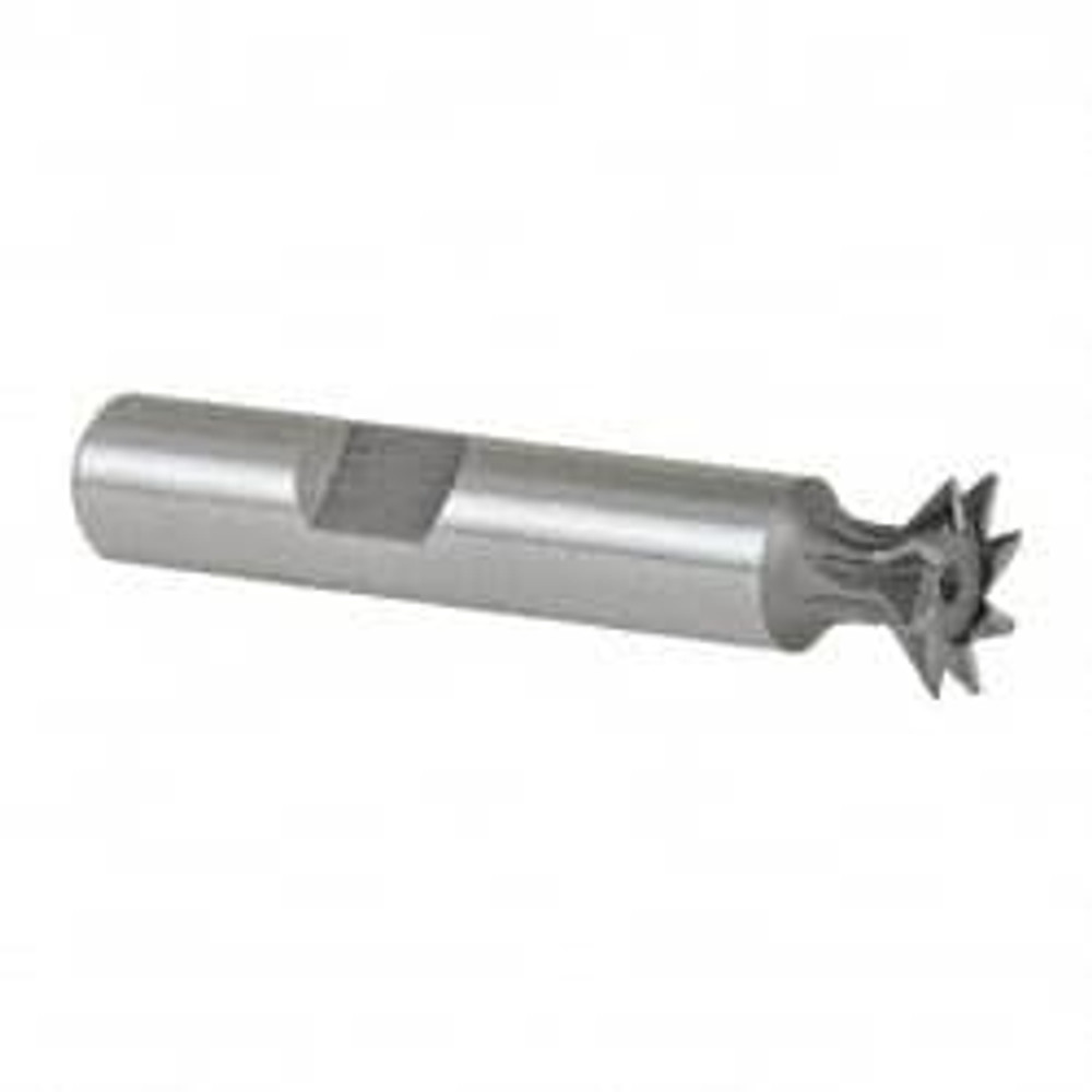 MSC DT5008-45 Dovetail Cutter: 45 °, 1/2" Cut Dia, 1/8" Cut Width, High Speed Steel