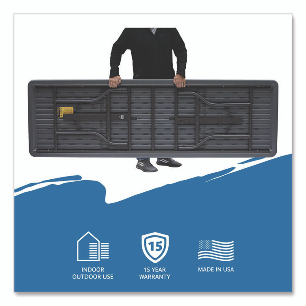 ICEBERG ENTERPRISES 65237 IndestrucTable Industrial Folding Table, Rectangular, 96" x 30" x 29", Charcoal