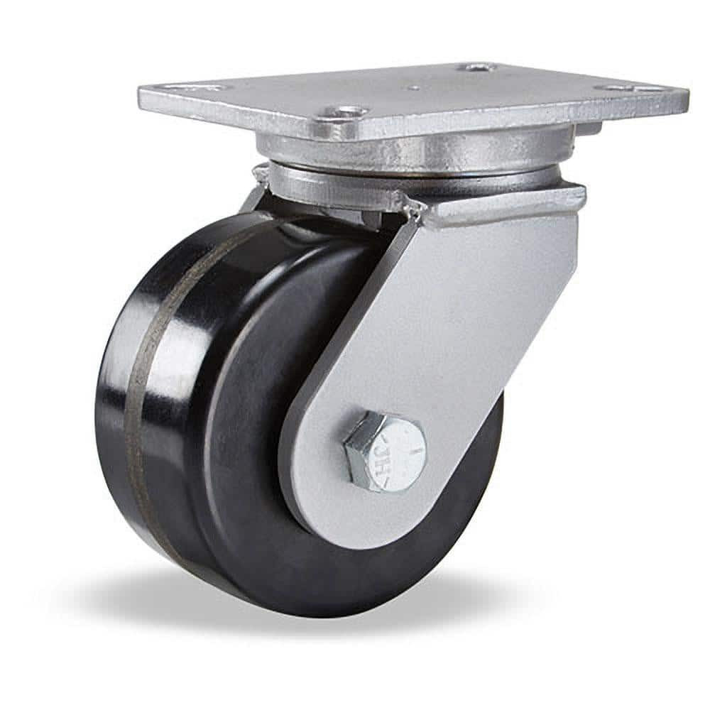 Hamilton S-CH-63PH Swivel Top Plate Caster: Phenolic, 6" Wheel Dia, 3" Wheel Width, 2,000 lb Capacity, 8" OAH