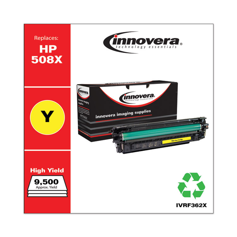 INNOVERA F362X Remanufactured Yellow High-Yield Toner, Replacement for 508X (CF362X), 9,500 Page-Yield