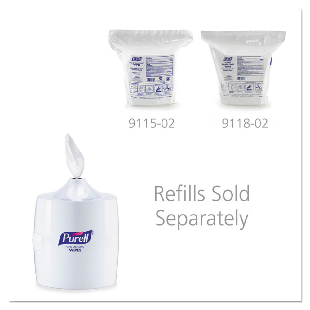 GO-JO INDUSTRIES PURELL® 9019-01 Hand Sanitizer Wipes Wall Mount Dispenser, 1,200/1,500 Wipe Capacity, 13.3 x 11 x 10.88, White