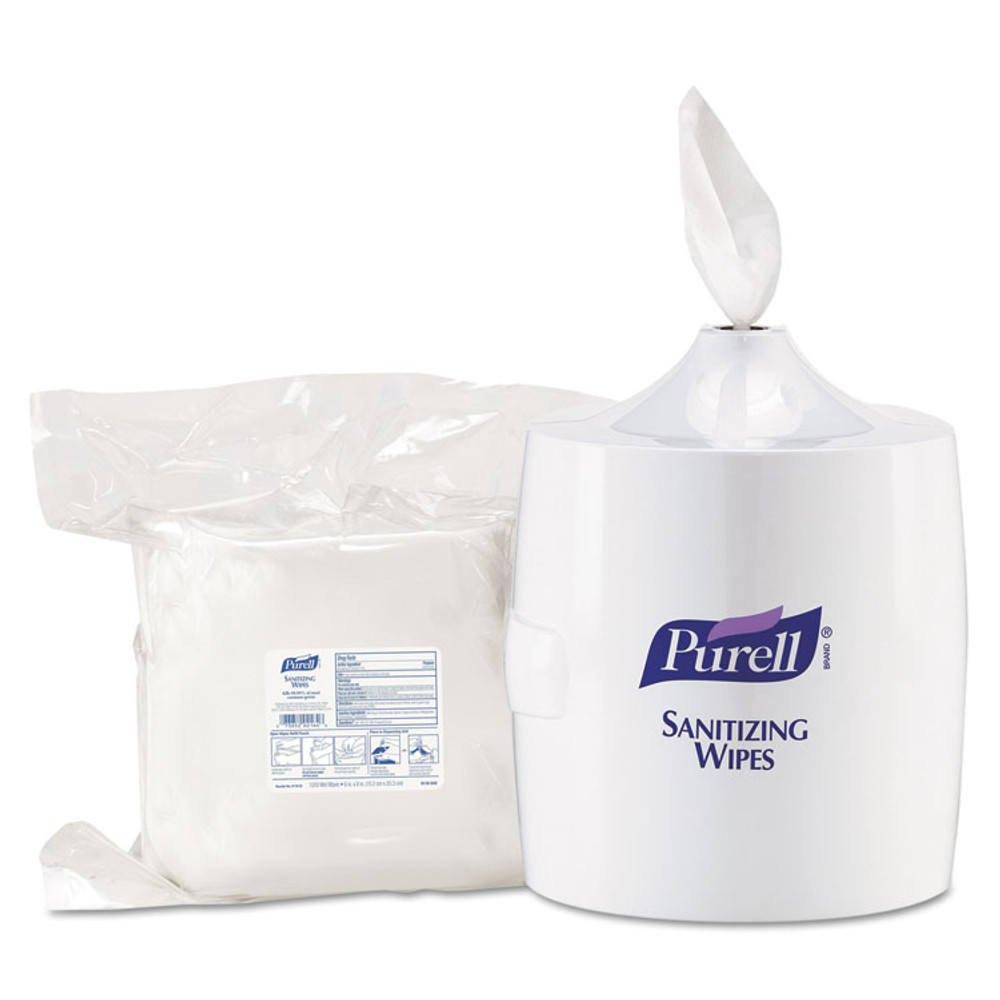 GO-JO INDUSTRIES PURELL® 9019-01 Hand Sanitizer Wipes Wall Mount Dispenser, 1,200/1,500 Wipe Capacity, 13.3 x 11 x 10.88, White
