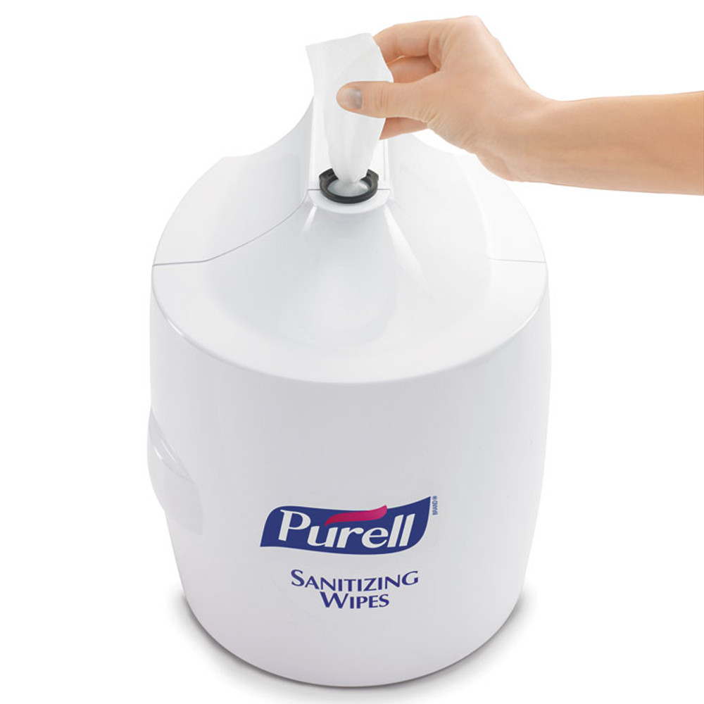 GO-JO INDUSTRIES PURELL® 9019-01 Hand Sanitizer Wipes Wall Mount Dispenser, 1,200/1,500 Wipe Capacity, 13.3 x 11 x 10.88, White
