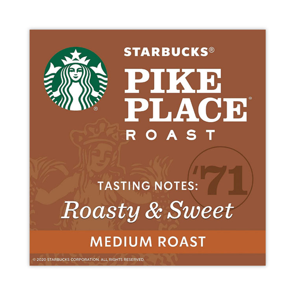STARBUCKS COFFEE COMPANY 11017854CT Whole Bean Coffee, Pike Place Roast, 1 lb Bag, 6/Carton