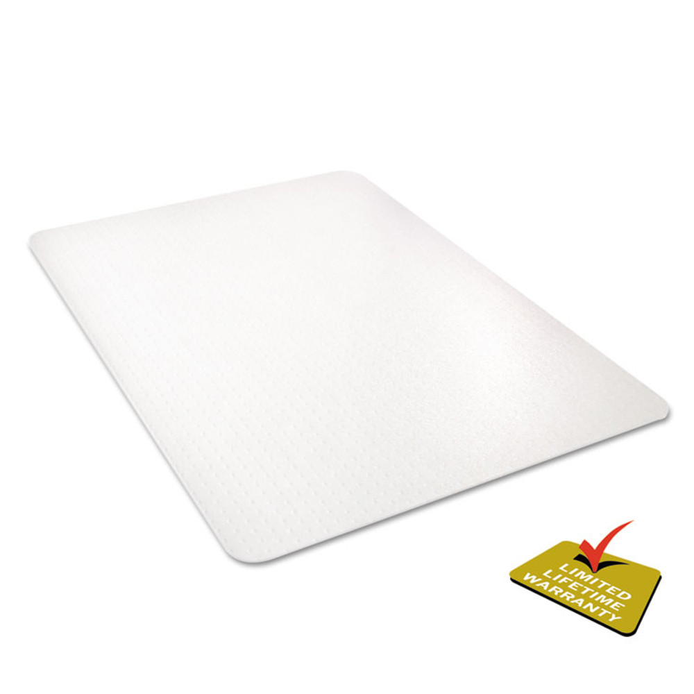 DEFLECTO CORPORATION CM11442FPC Clear All Day Use Chair Mat for Flat to Extra-High/Plush Pile Carpeted Floors, Rectangular, Straight Edges, 46" x 60", Clear