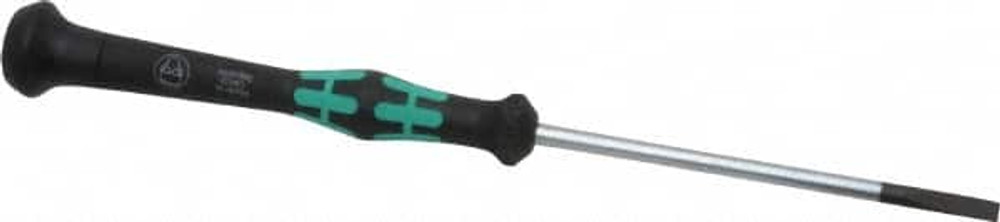 Wera 05118012001 Slotted Screwdriver: 9/64" Width, 6-7/8" OAL, 3-1/8" Blade Length