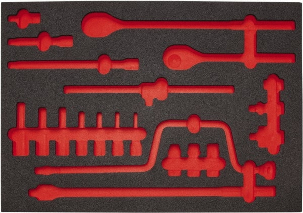 Proto J54132F Tool Box Case & Cabinet Inserts; Type: Foam Insert ; For Use With: J54132 ; Material Family: Foam ; Width (Inch): 11 ; Depth (Inch): 16 ; Color: Black/Red