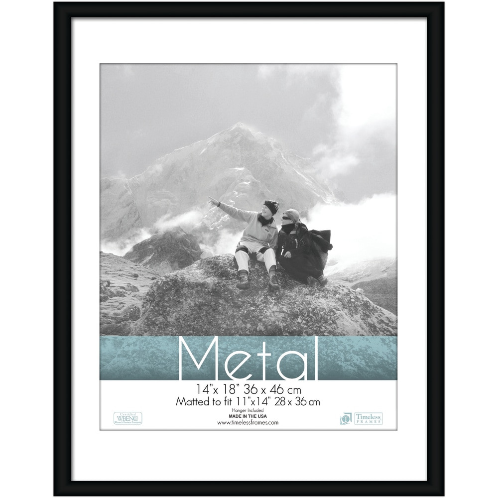 SUPER COIL, INC. Timeless Frames 62004  Metal Picture Frame, 14in x 18in With Mat, Black