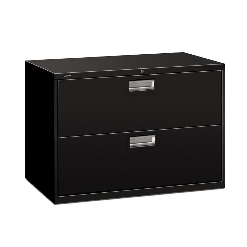 HNI CORPORATION 692LP HON Brigade 600 42inW x 18inD Lateral 2-Drawer File Cabinet, Black