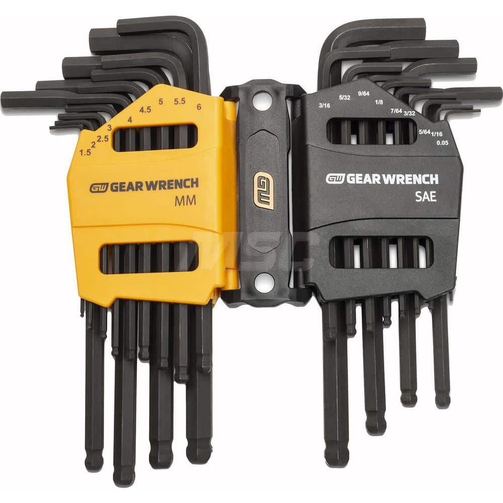 GEARWRENCH 83505 Hex Key Sets; Tool Type: Hex ; Handle Type: L-Handle ; Measurement Type: Metric; SAE ; Hex Size Range (Inch): 0.050 - 3/8 ; Hex Size Range (mm): 1.5 - 10 ; UNSPSC Code: 27111710