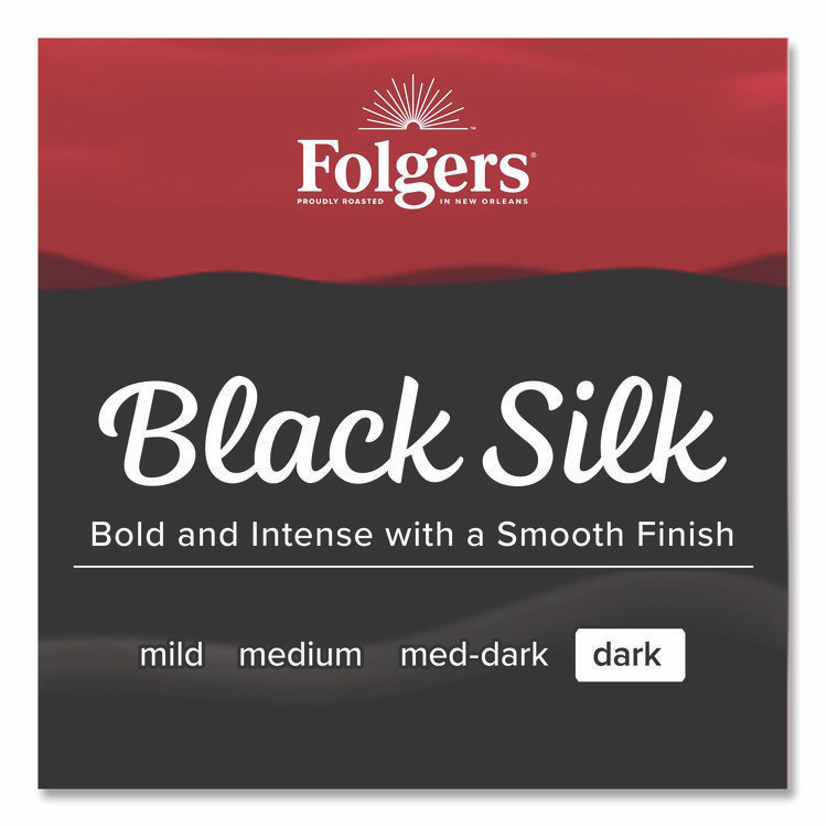 KEURIG DR PEPPER Folgers® 00019 Black Silk Ground Coffee Fraction Pack, 1.4 oz Packet, 42/Carton