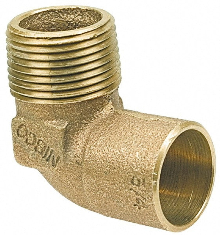 NIBCO B070250 Cast Copper Pipe 90 ° Elbow: 3/4" x 1/2" Fitting, C x M, Pressure Fitting