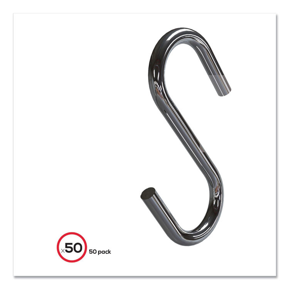 DEFLECTO CORPORATION 20013 S Hooks, Metal, Silver, 50/Pack