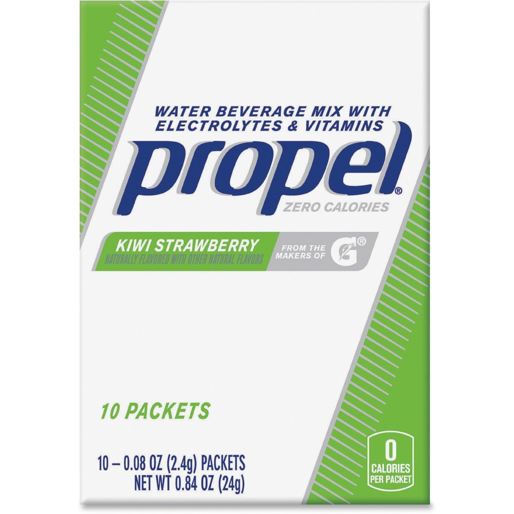 QUAKER FOODS Propel 01088  Water Beverage Mix Packets with Electrolytes and Vitamins - Powder - Kiwi Strawberry Flavor - 0.08 oz - 120 / Carton