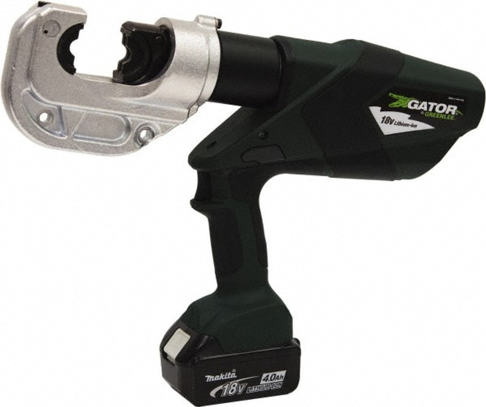 Greenlee EK1240LX11 Power Crimper: 24,000 lb Capacity, 2 Lithium-ion Battery Included, 4Ah, Pistol Grip Handle, 120V