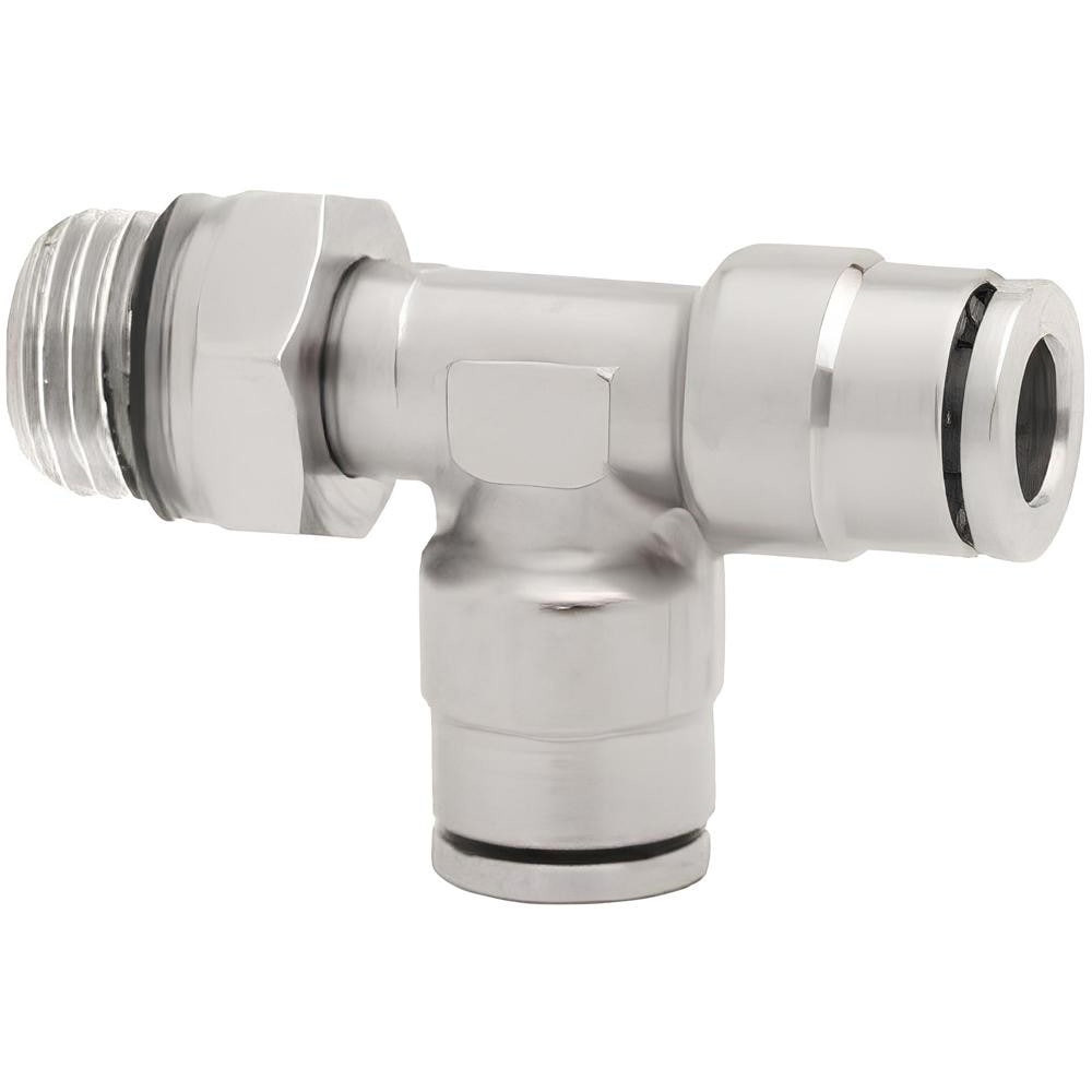 Norgren 102681028 Push-To-Connect Tube to Male & Tube to Male BSPP Tube Fitting: Swivel Tee Adapter, Tee 1/4" Thread