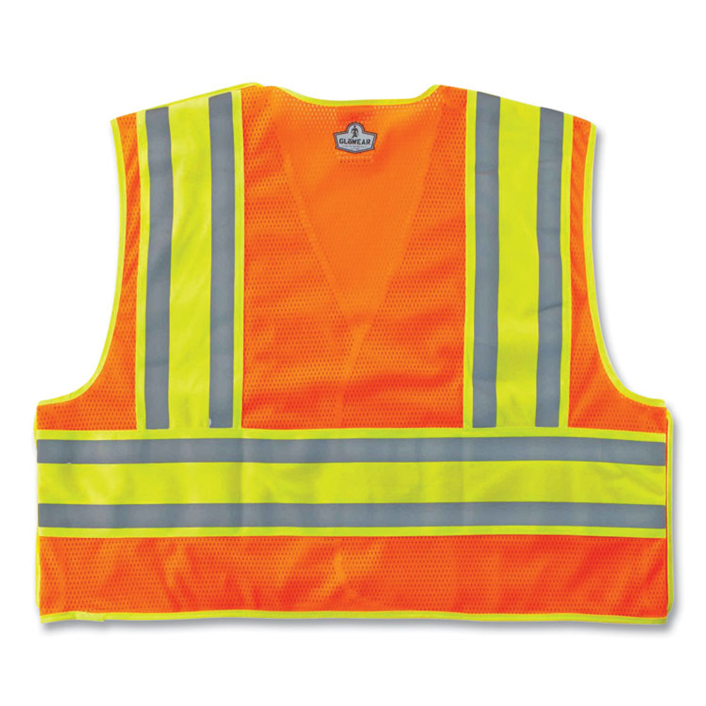 TENACIOUS HOLDINGS, INC. ergodyne® 23387 GloWear 8245PSV Class 2 Public Safety Vest, Polyester, 2X-Large/3X-Large, Orange