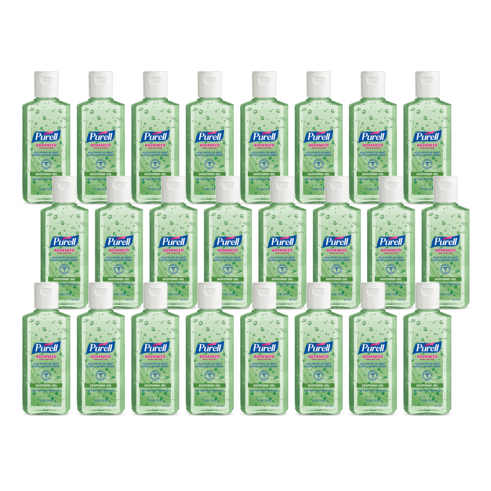 GOJO INDUSTRIES INC 9631CT PURELL Advanced Hand Sanitizer Soothing Gel, Fresh Scent, 4-oz. Flip-Cap Bottle, 24/Carton